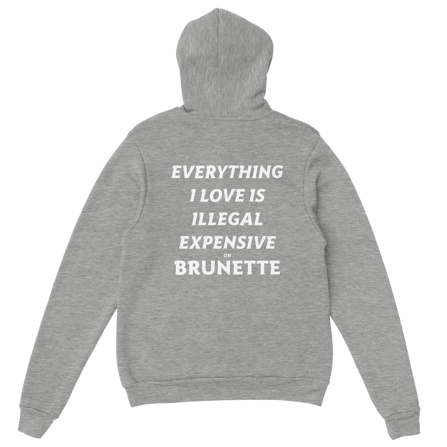 EVERYTHING I LOVE IS ILLEGAL EXPENSIVE OR BRUNETTE - HOODIE