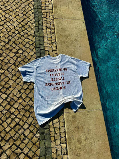 EVERYTHING I LOVE IS ILLEGAL, EXPENSIVE OR BLONDE