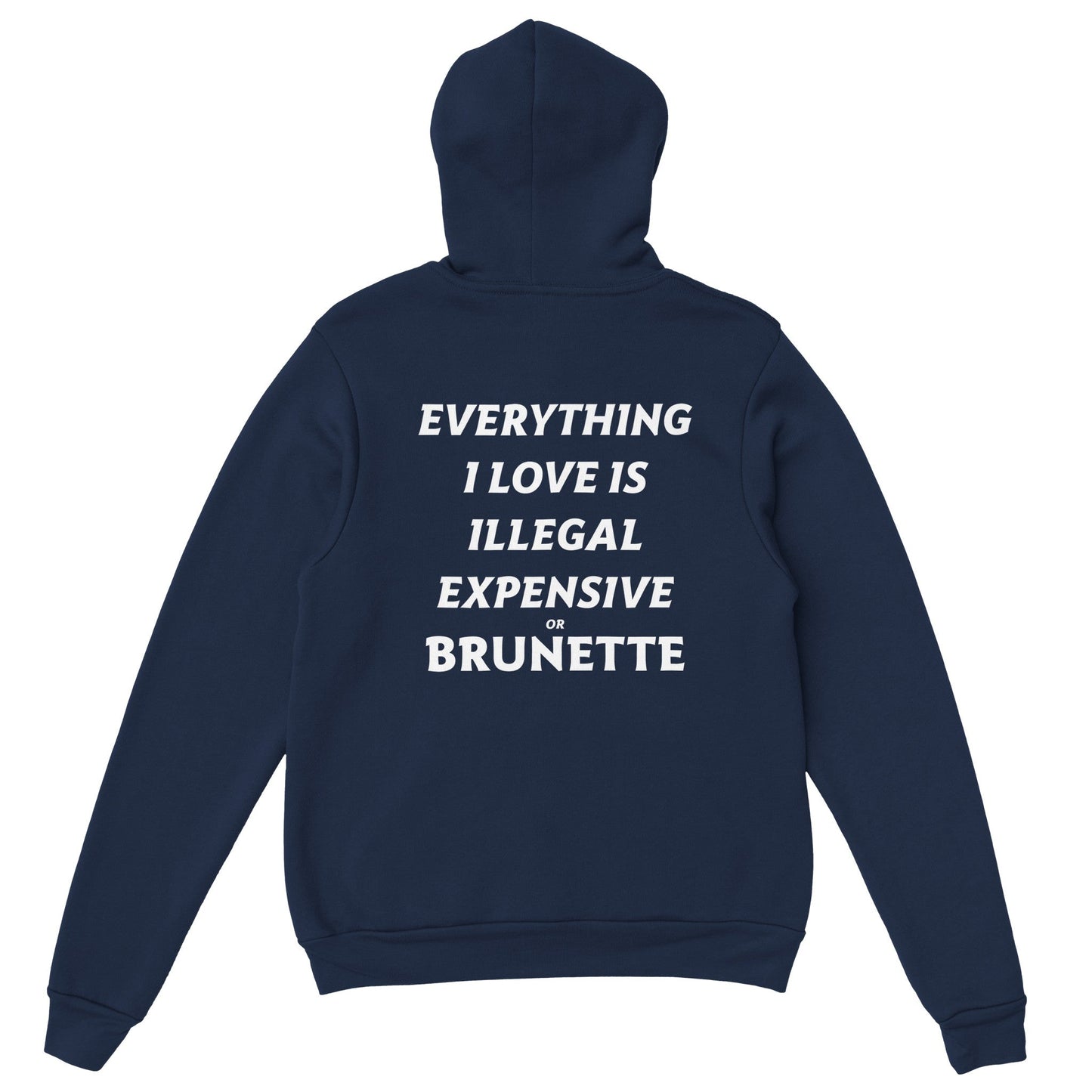 EVERYTHING I LOVE IS ILLEGAL EXPENSIVE OR BRUNETTE - HOODIE